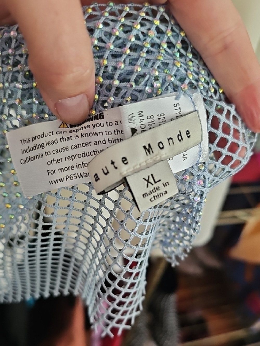 Haute Monde Silver Mesh Sleeveless Overlay - Picture 4 of 5